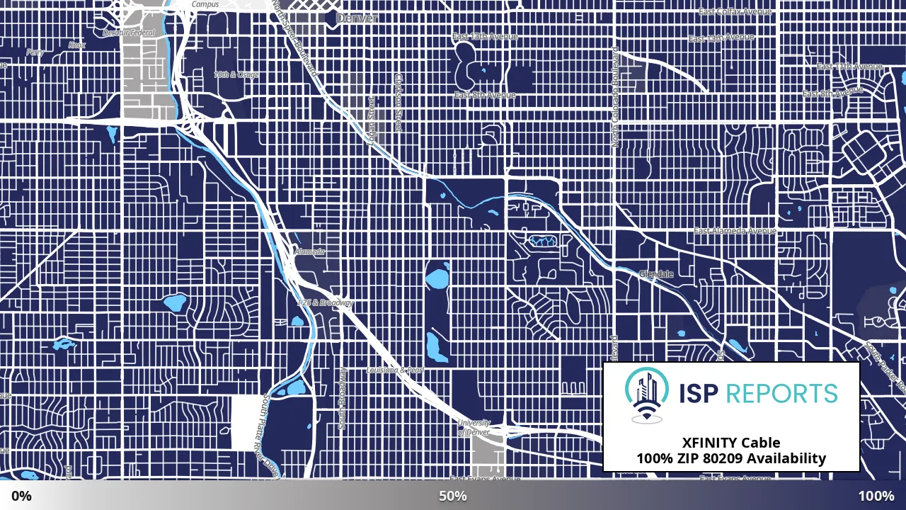 80209, CO map of internet availability
