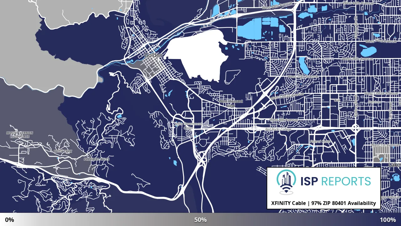 80401, CO map of internet availability