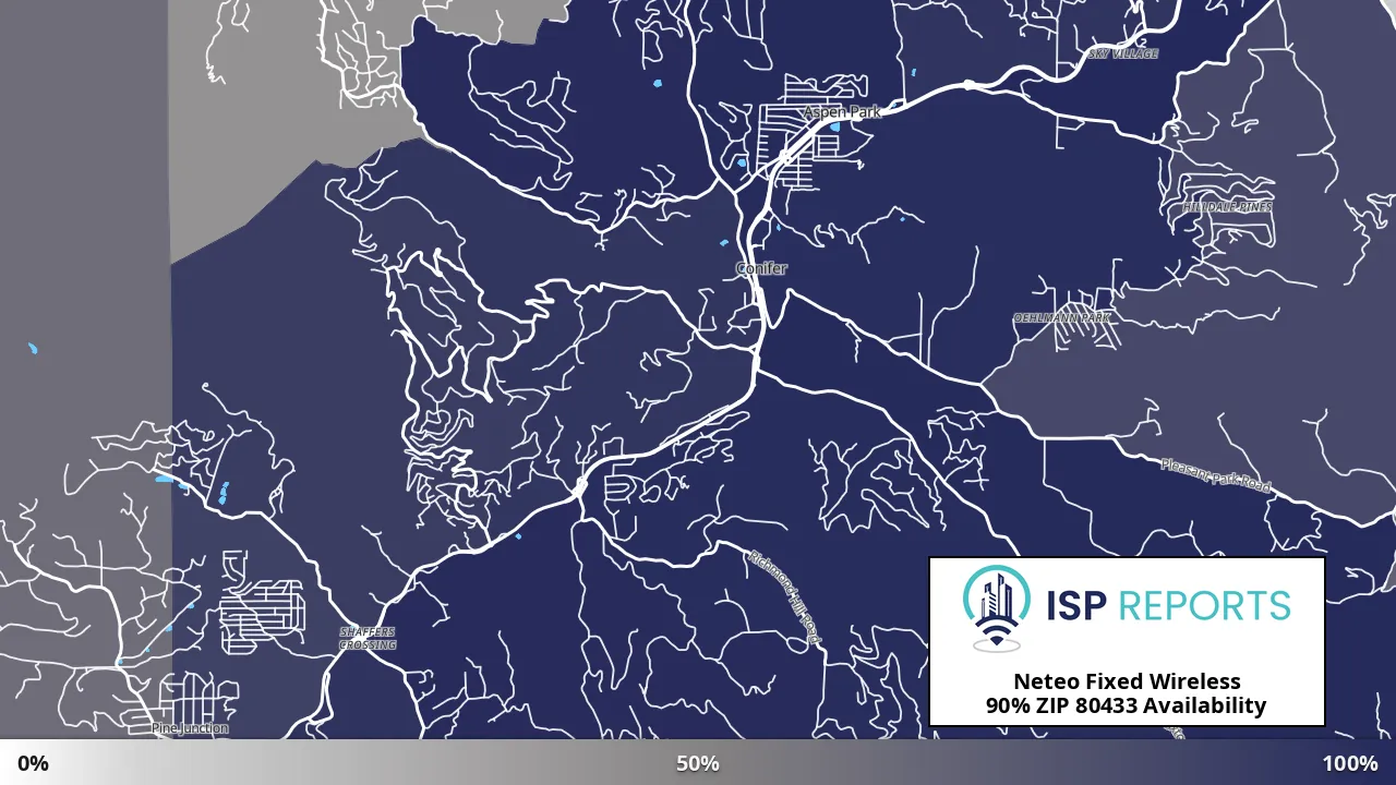 80433, CO map of internet availability