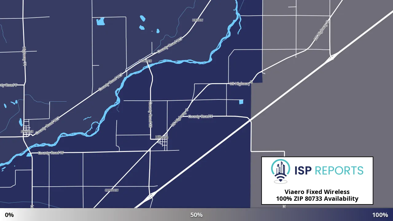 80733, CO map of internet availability