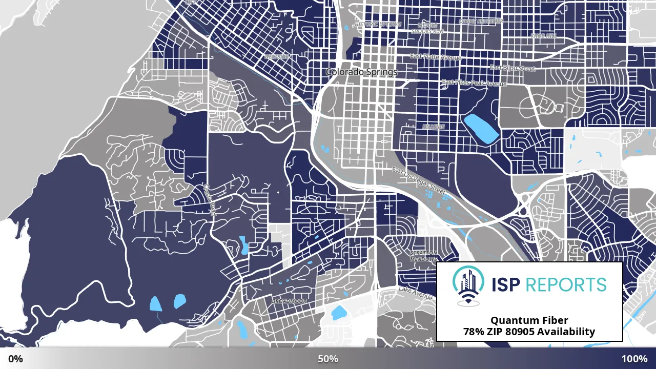 80905, CO map of internet availability