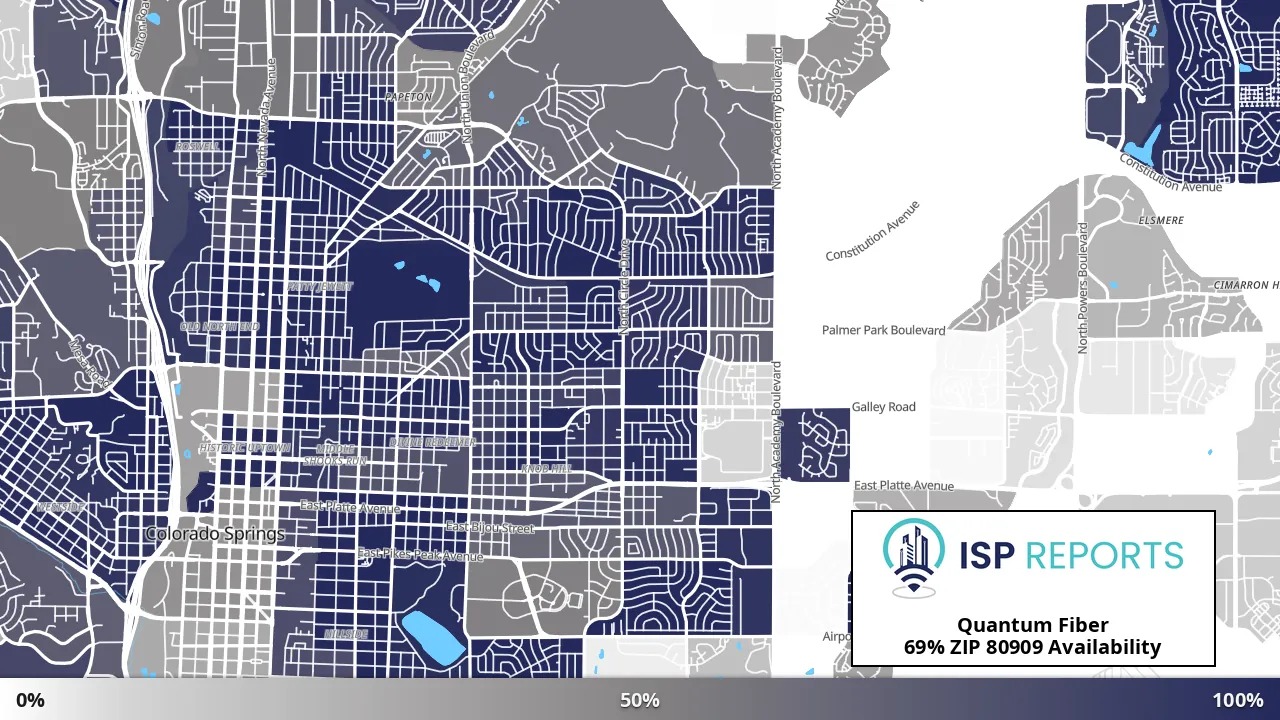 80909, CO map of internet availability