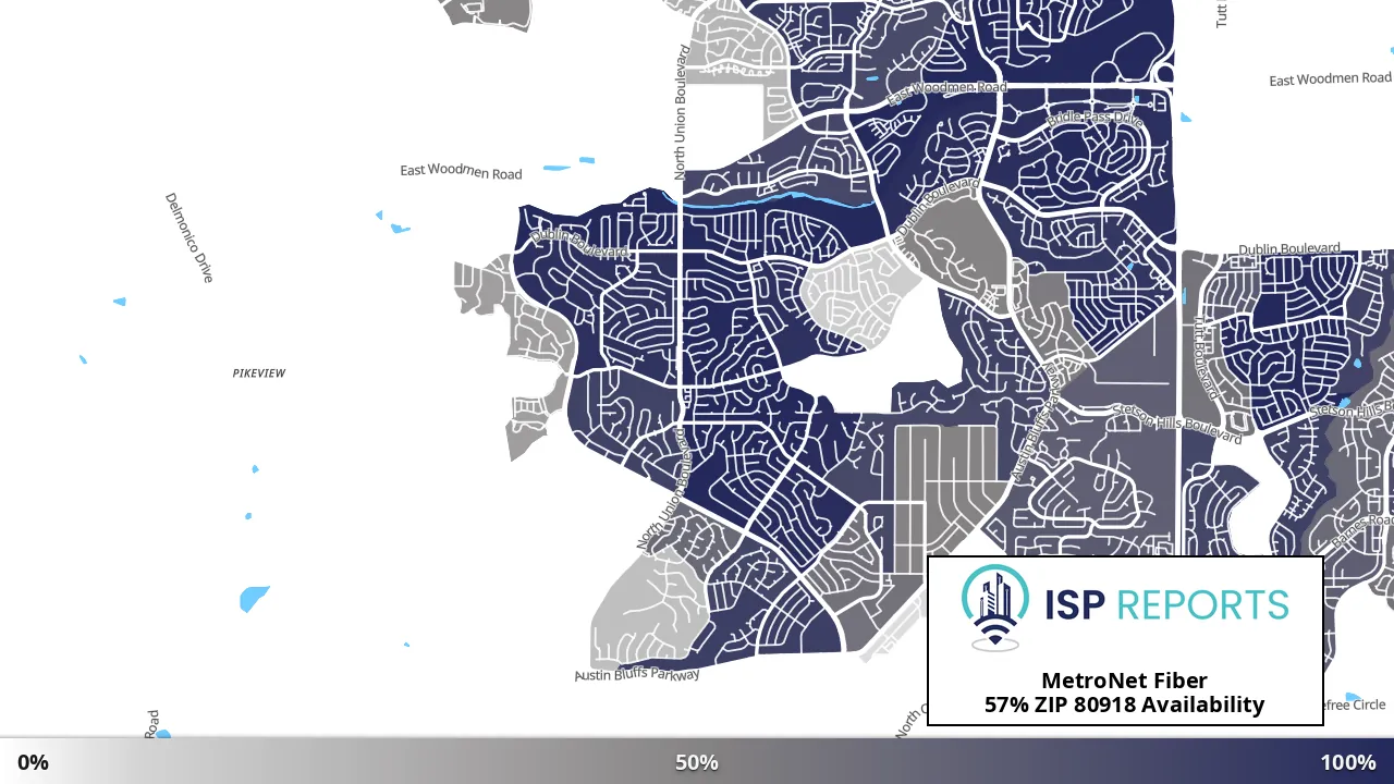80918, CO map of internet availability