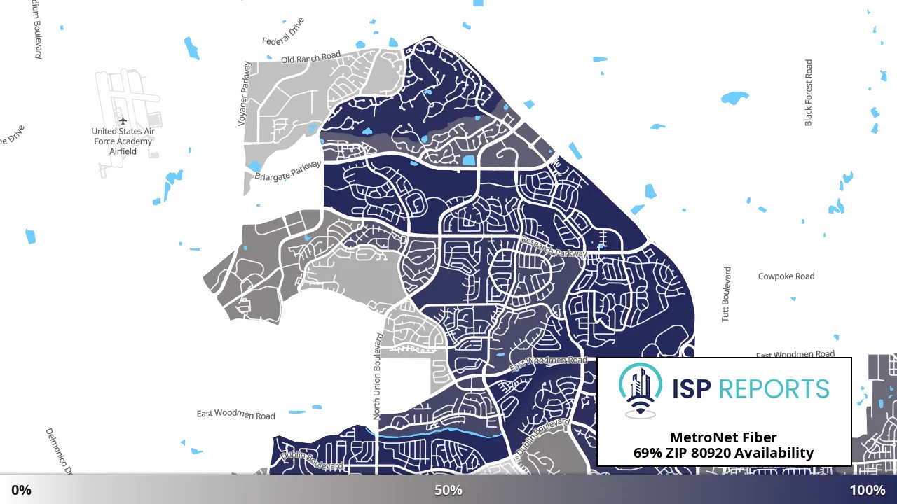 80920, CO map of internet availability