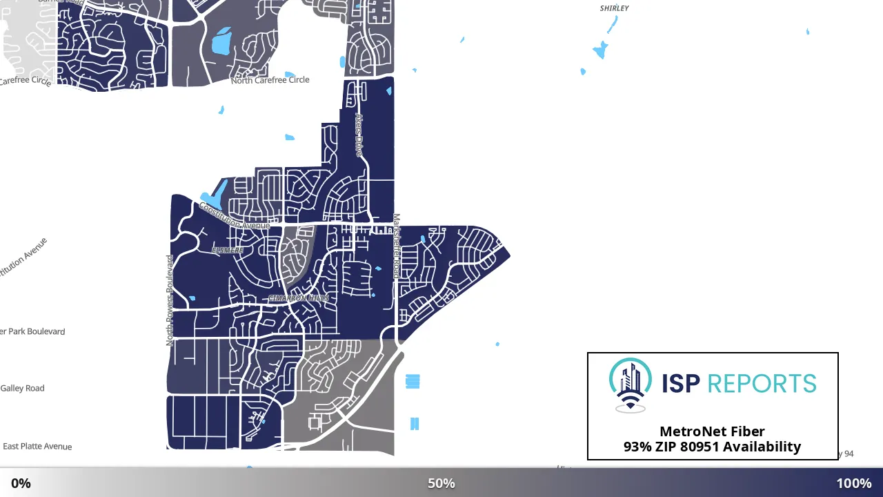 80951, CO map of internet availability