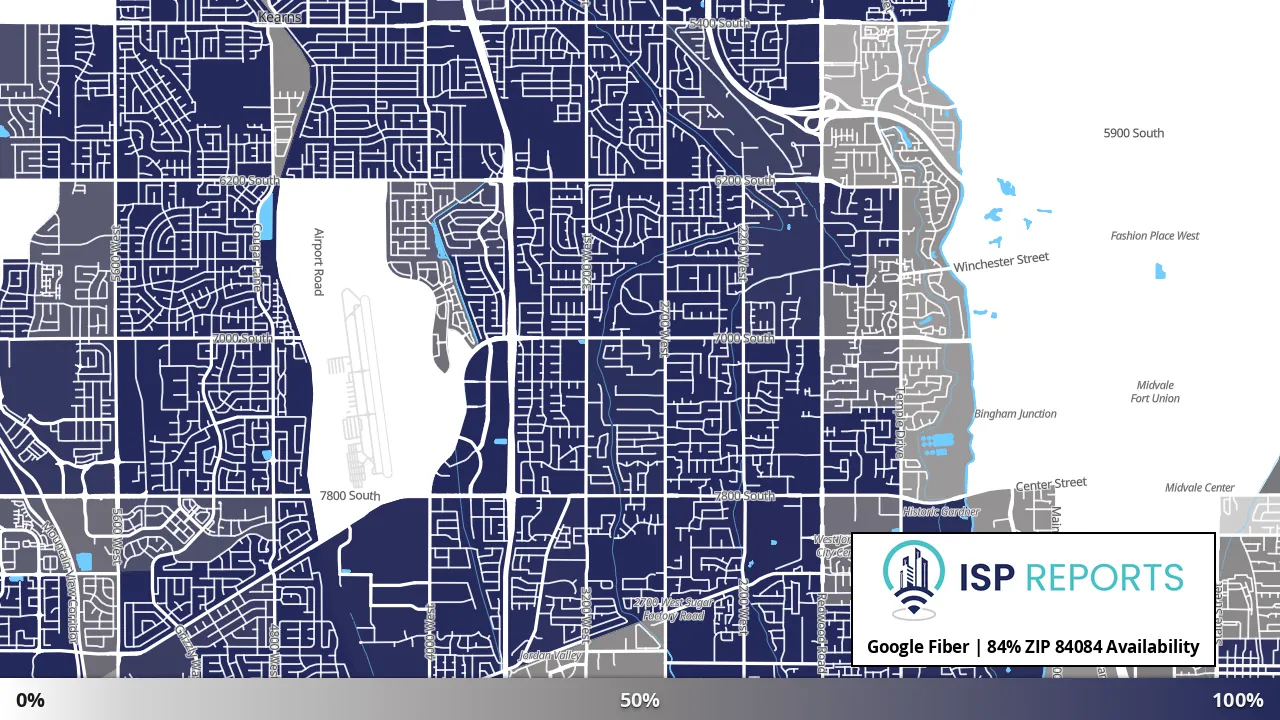 84084, UT map of internet availability