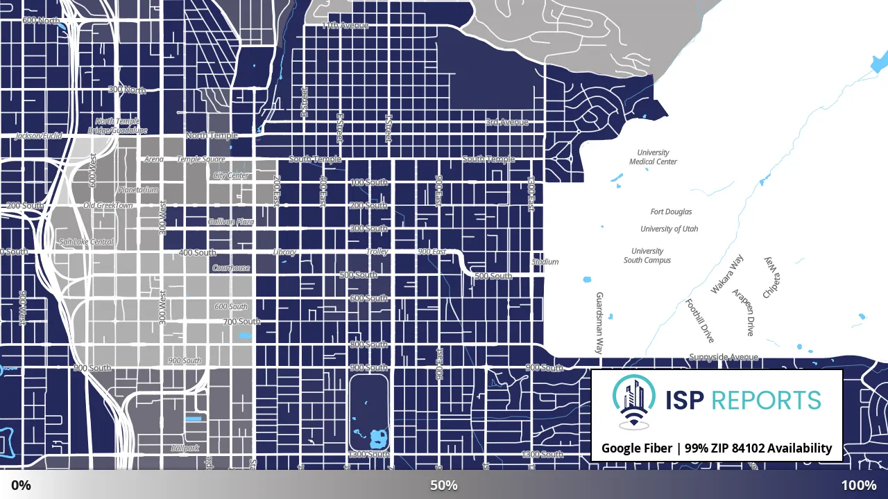 84102, UT map of internet availability