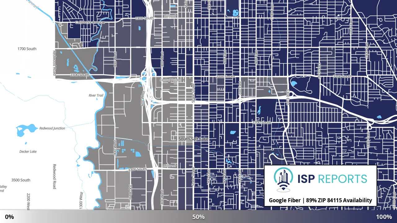 84115, UT map of internet availability