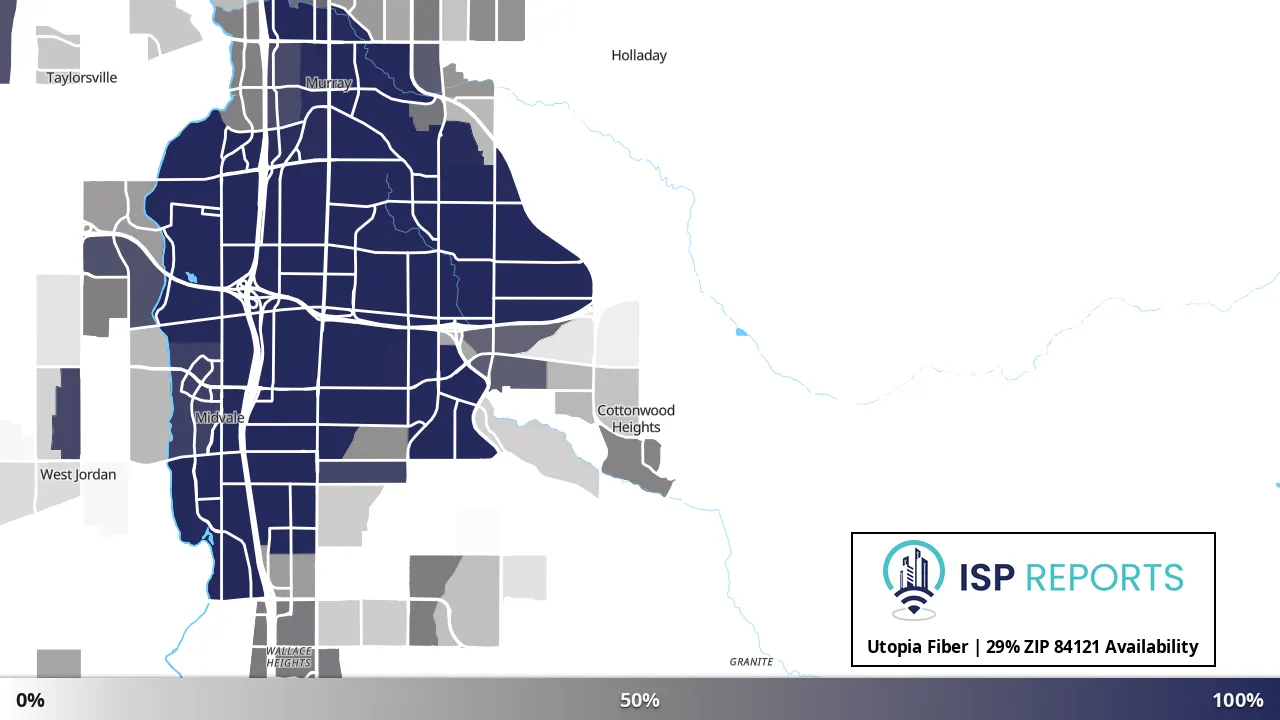 84121, UT map of internet availability