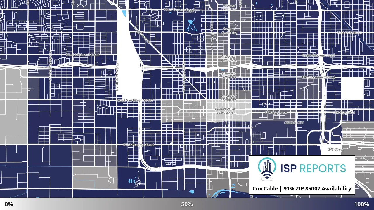 85007, AZ map of internet availability