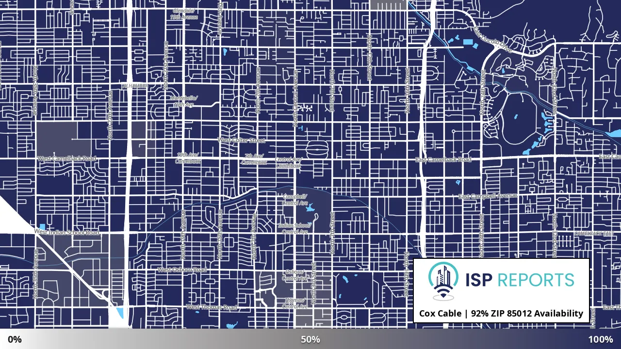 85012, AZ map of internet availability