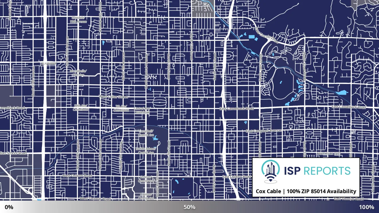 85014, AZ map of internet availability