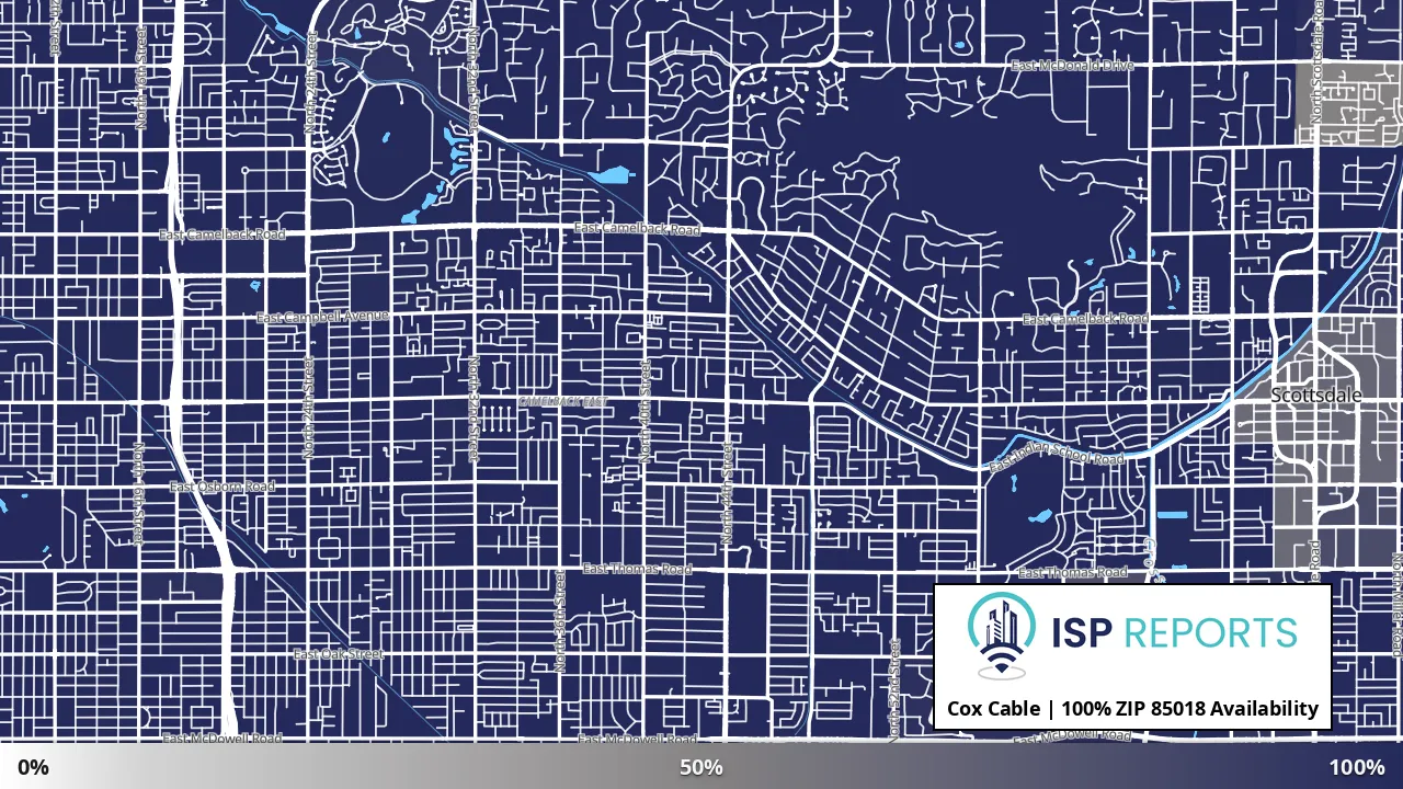 85018, AZ map of internet availability