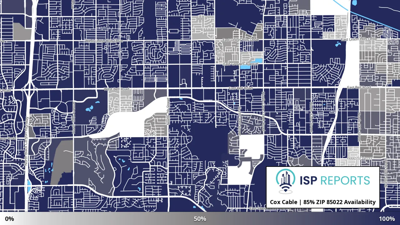 85022, AZ map of internet availability