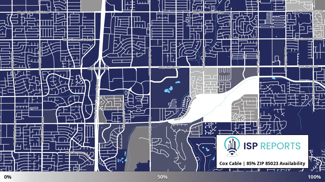85023, AZ map of internet availability