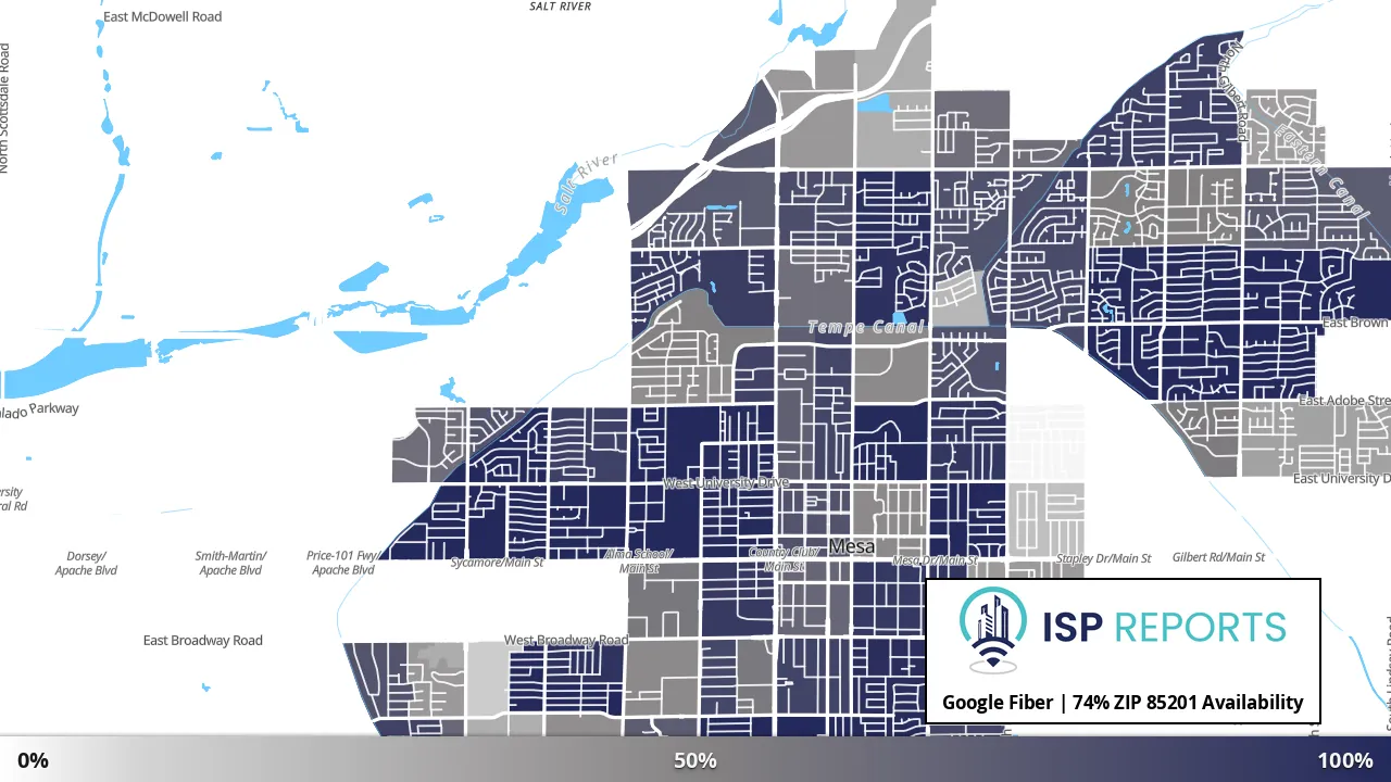85201, AZ map of internet availability
