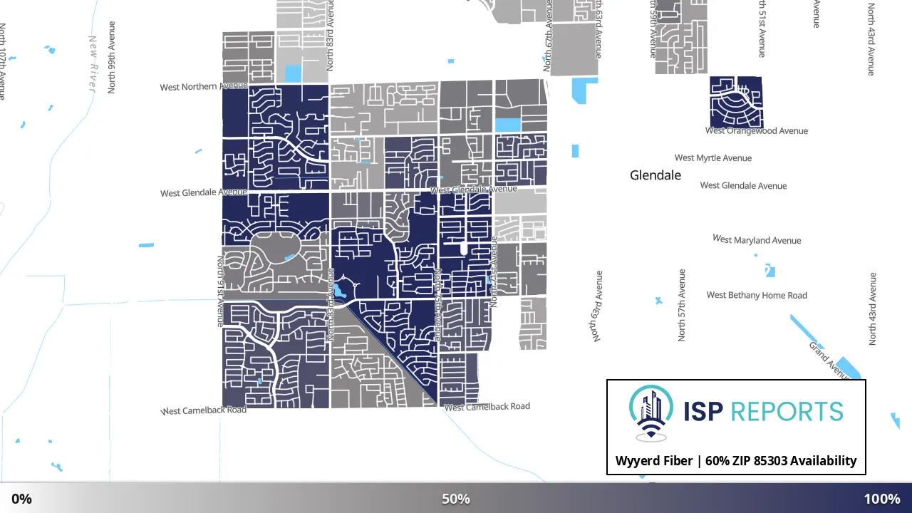 85303, AZ map of internet availability