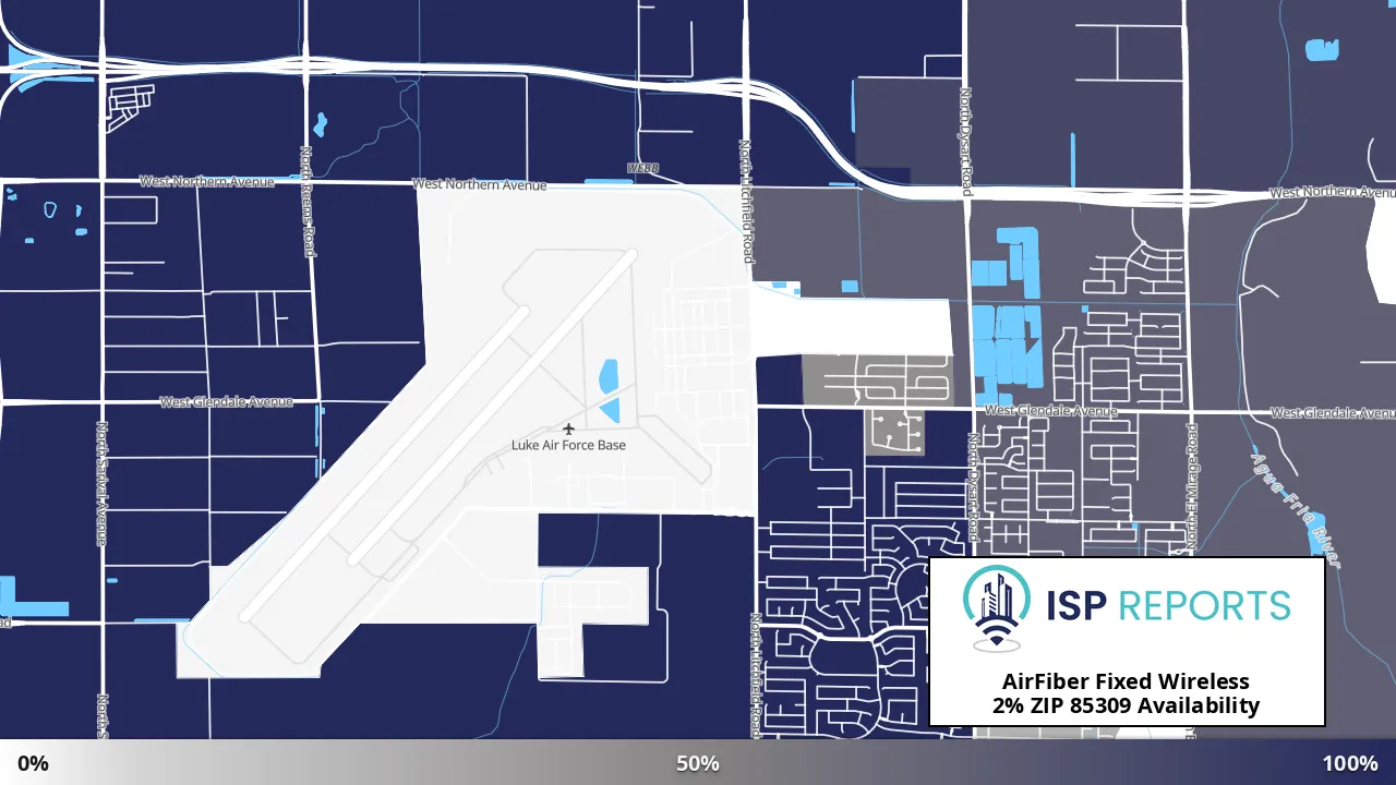 85309, AZ map of internet availability