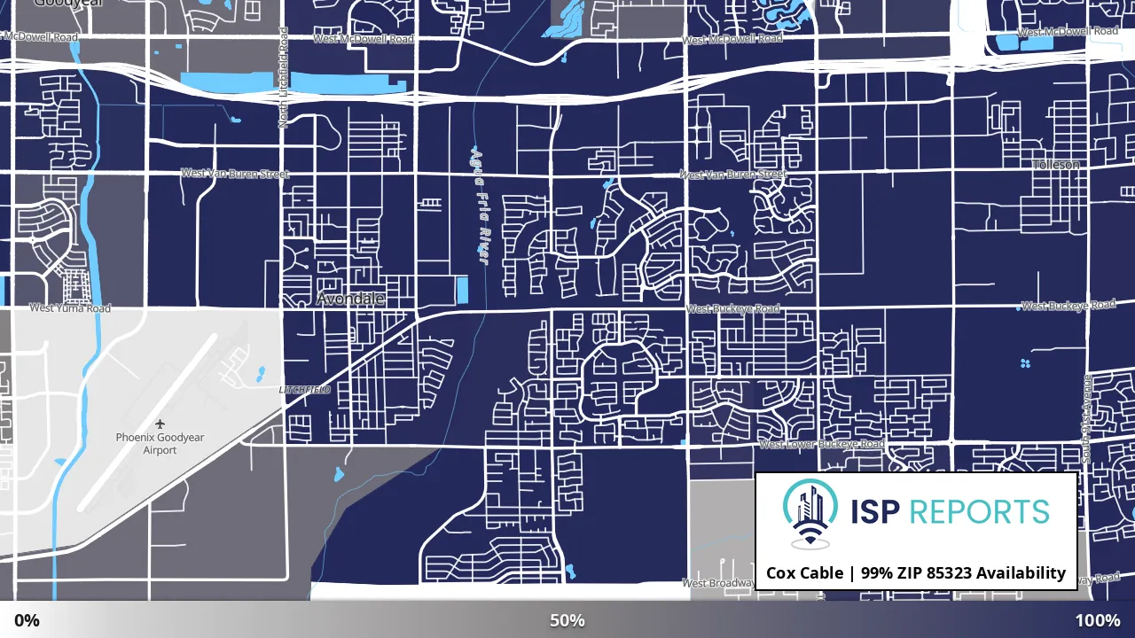 85323, AZ map of internet availability