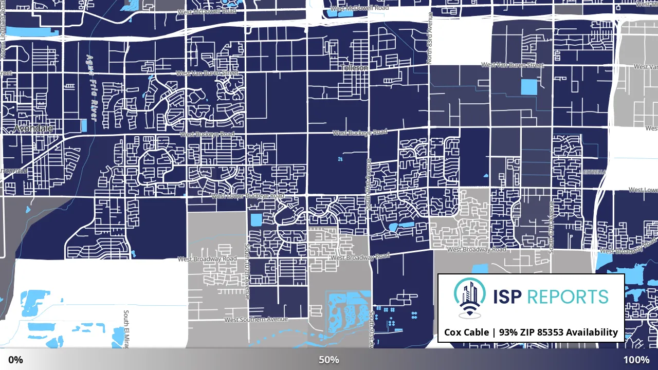 85353, AZ map of internet availability