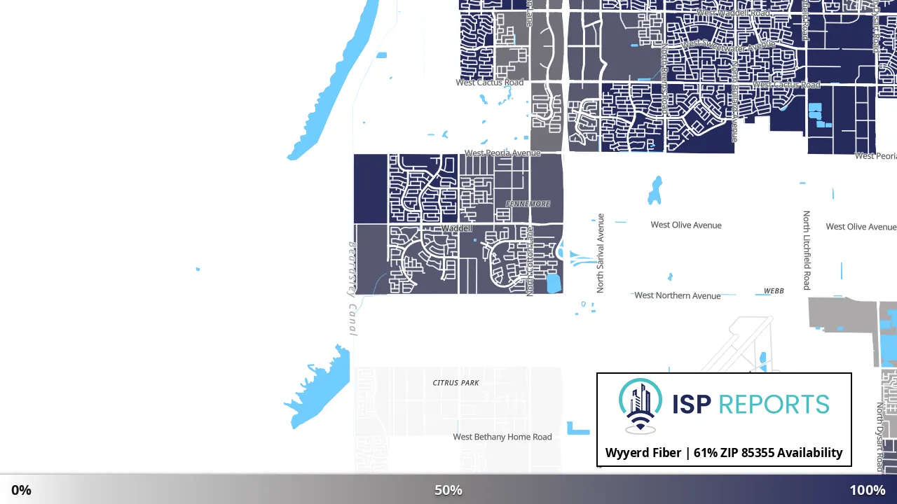 85355, AZ map of internet availability
