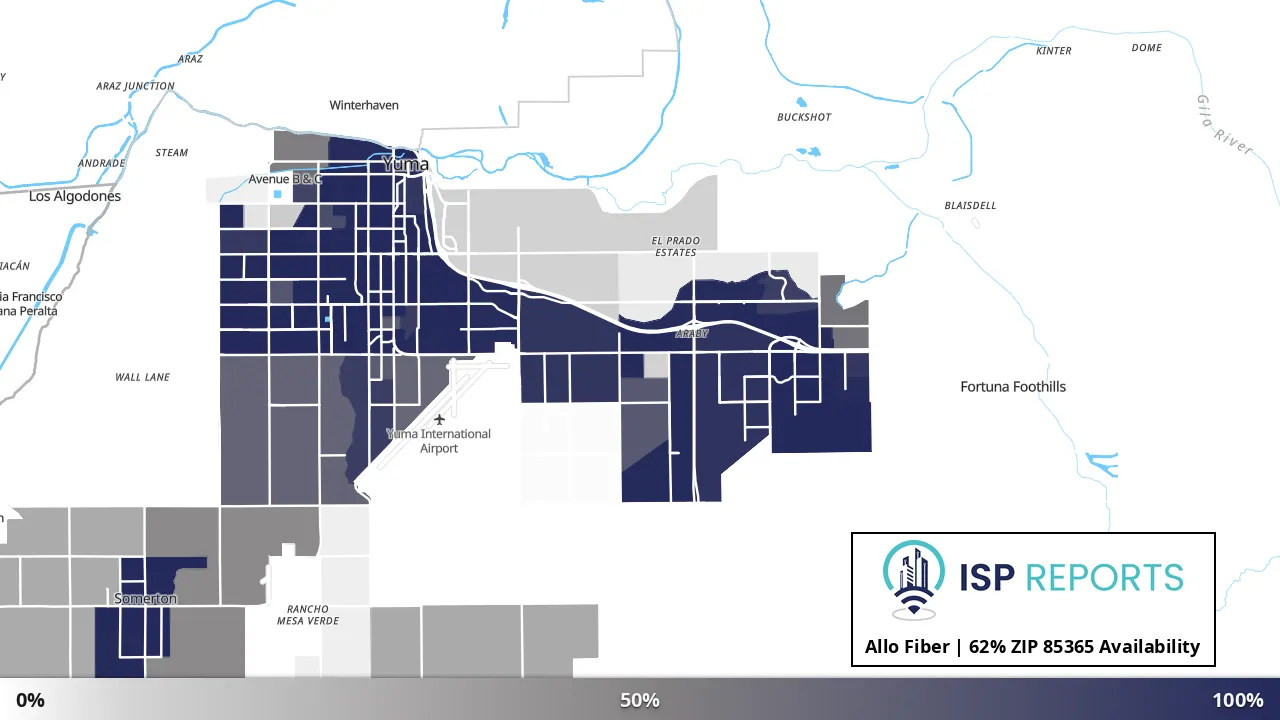 85365, AZ map of internet availability