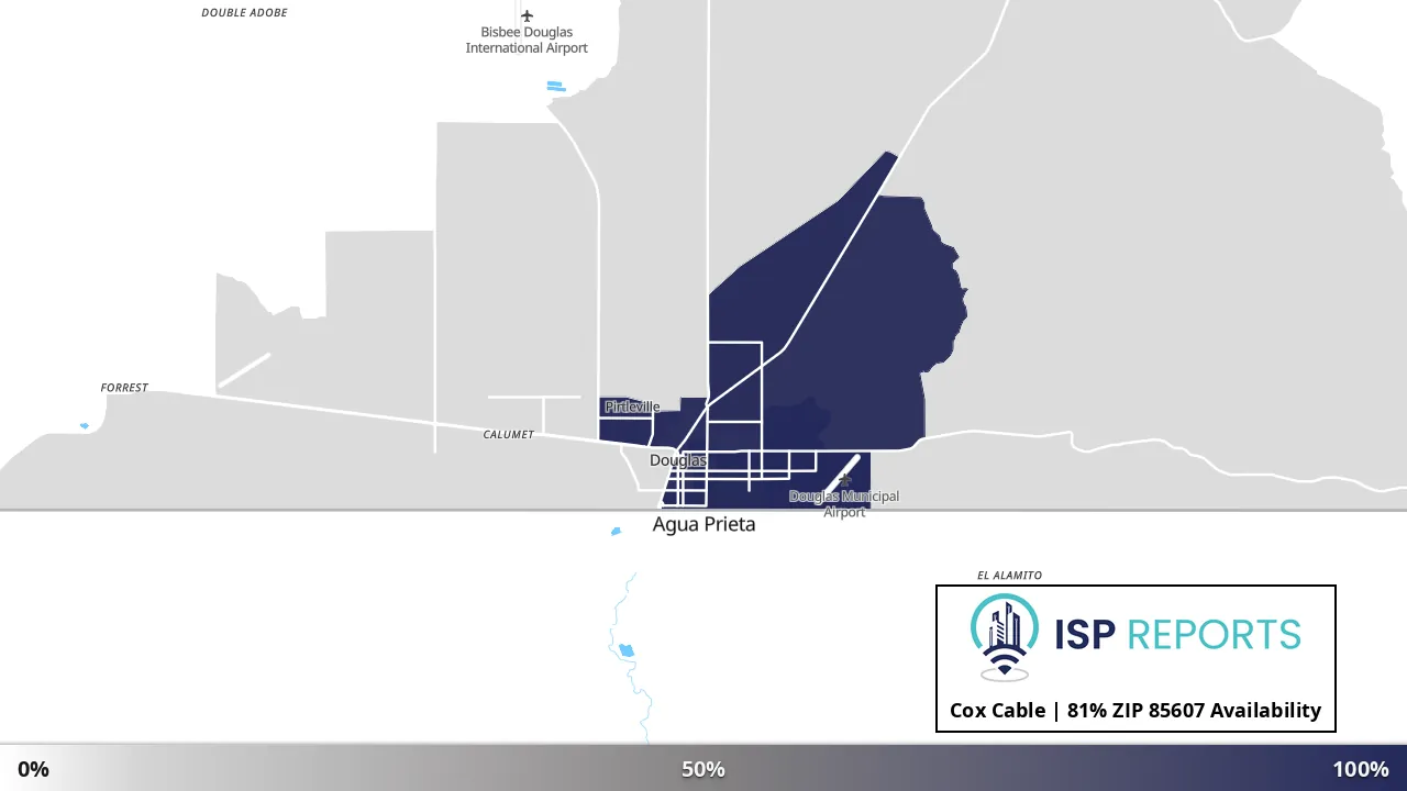 85607, AZ map of internet availability
