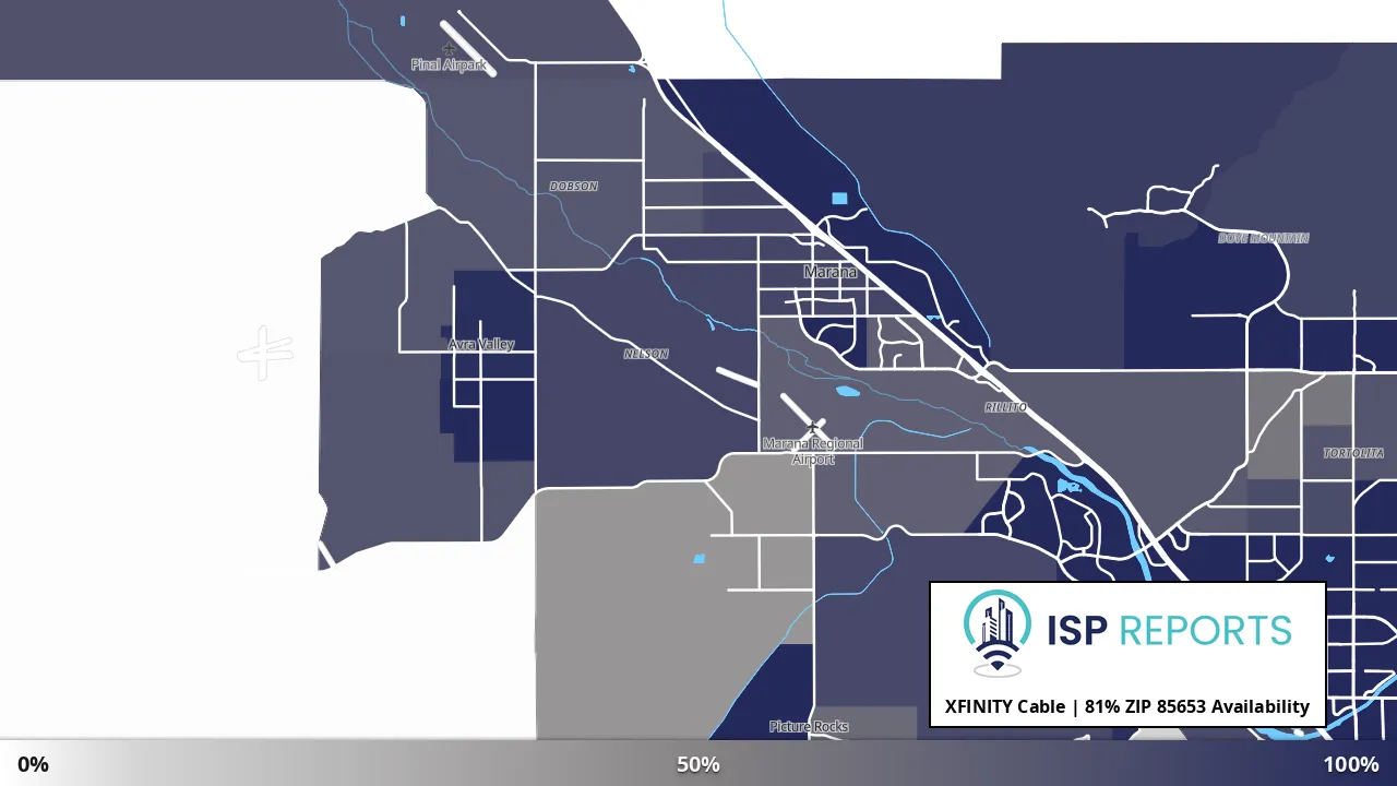 85653, AZ map of internet availability