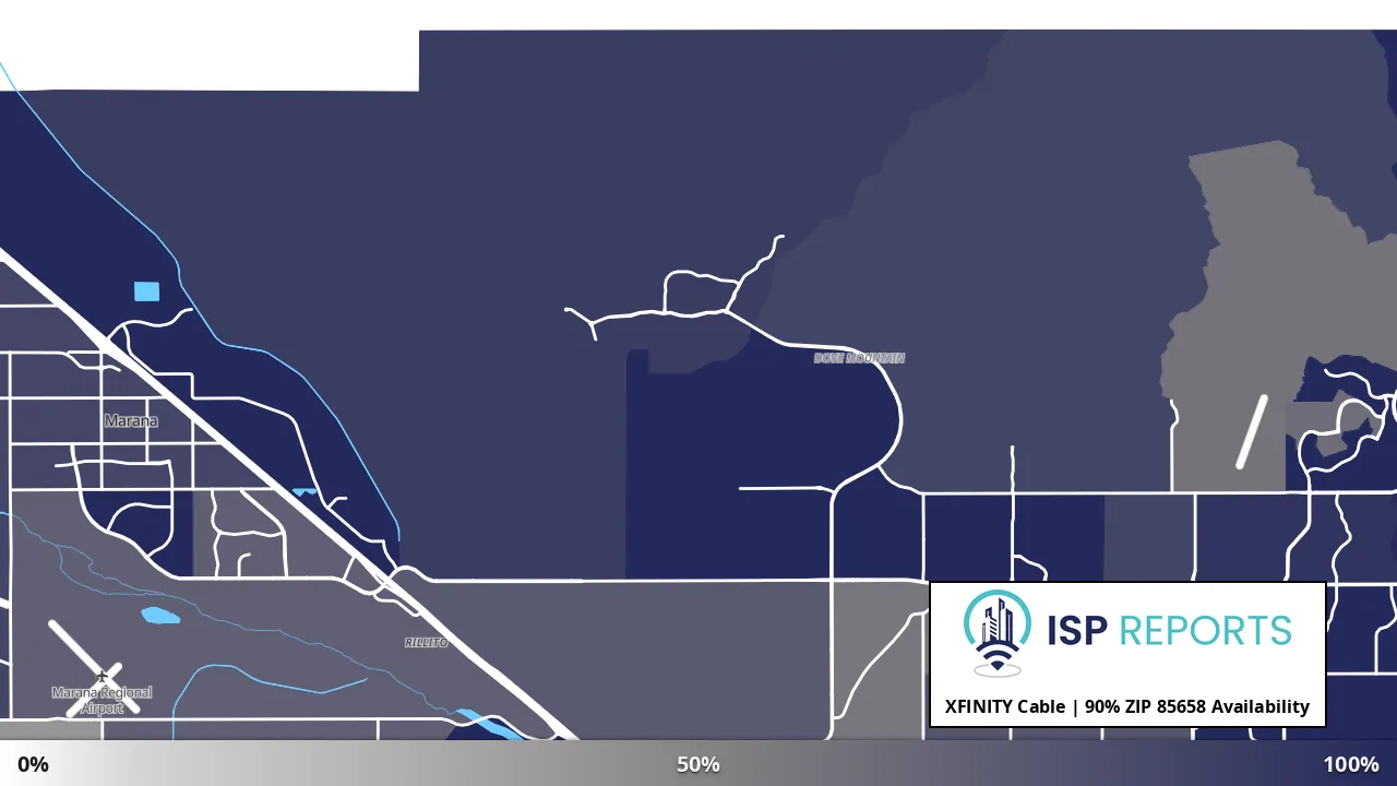 85658, AZ map of internet availability