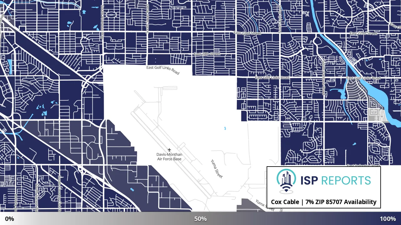 85707, AZ map of internet availability
