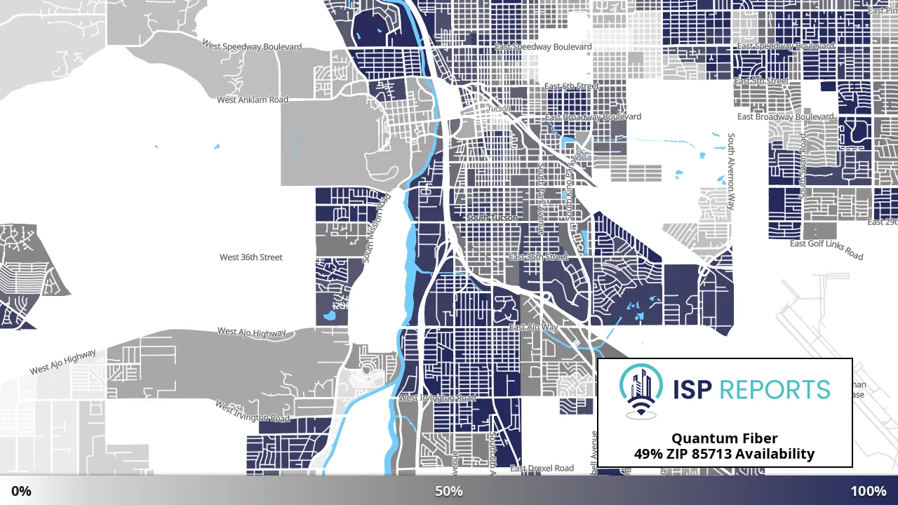 85713, AZ map of internet availability