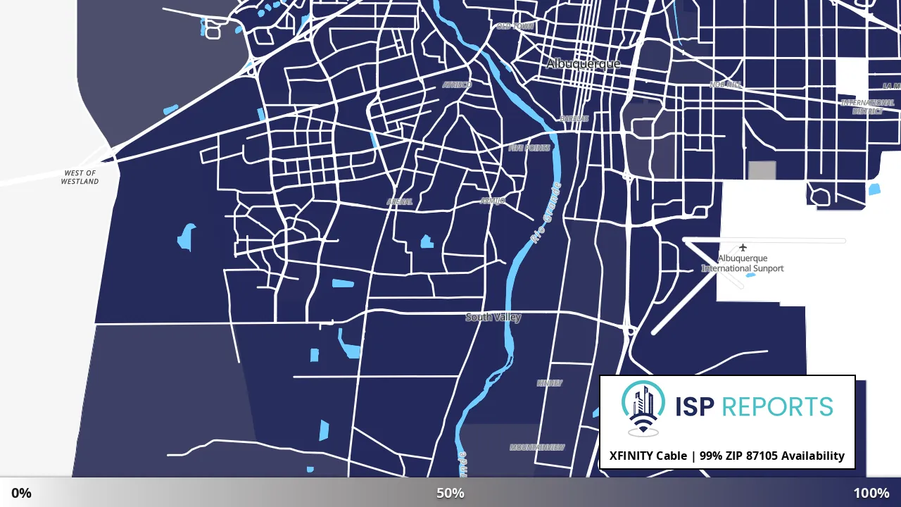 87105, NM map of internet availability