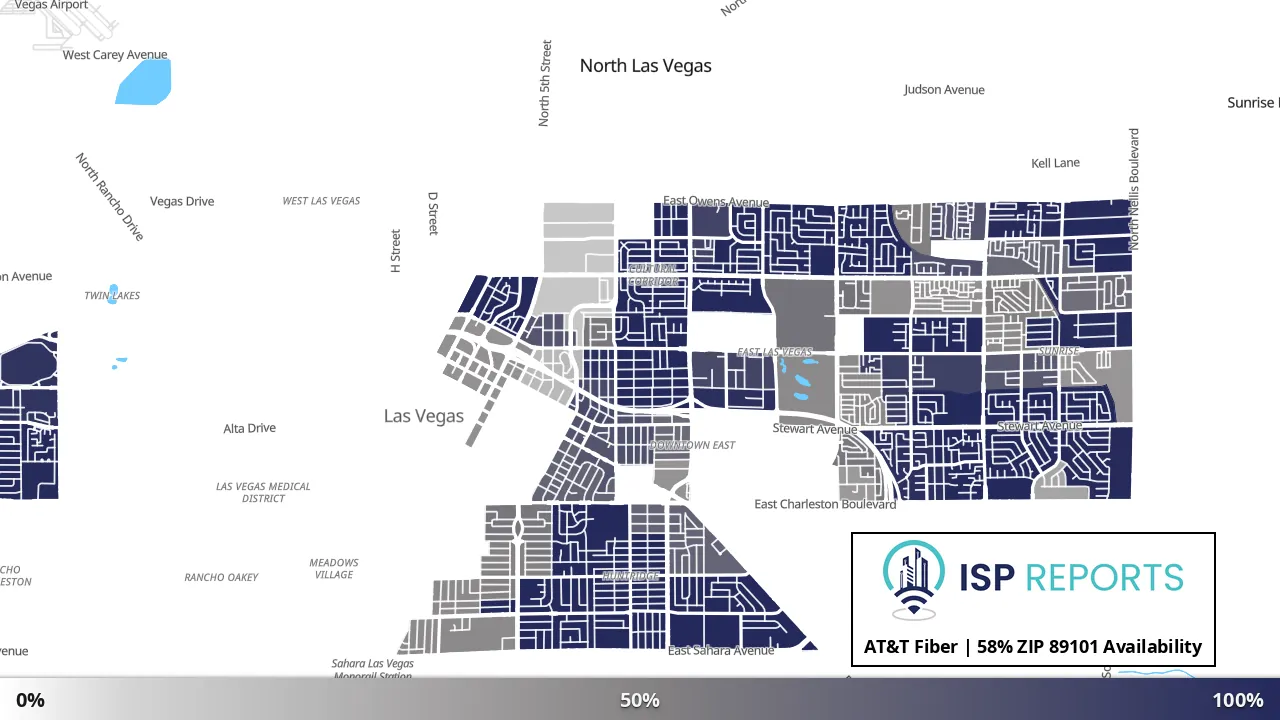 89101, NV map of internet availability