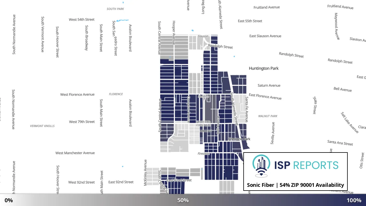 90001, CA map of internet availability