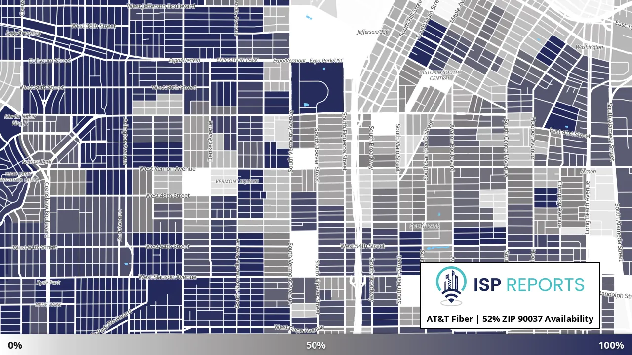 90037, CA map of internet availability