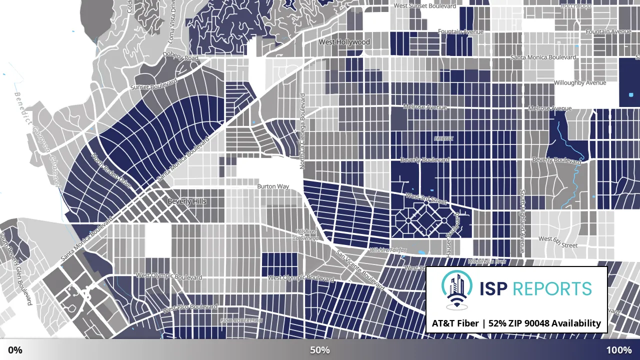 90048, CA map of internet availability