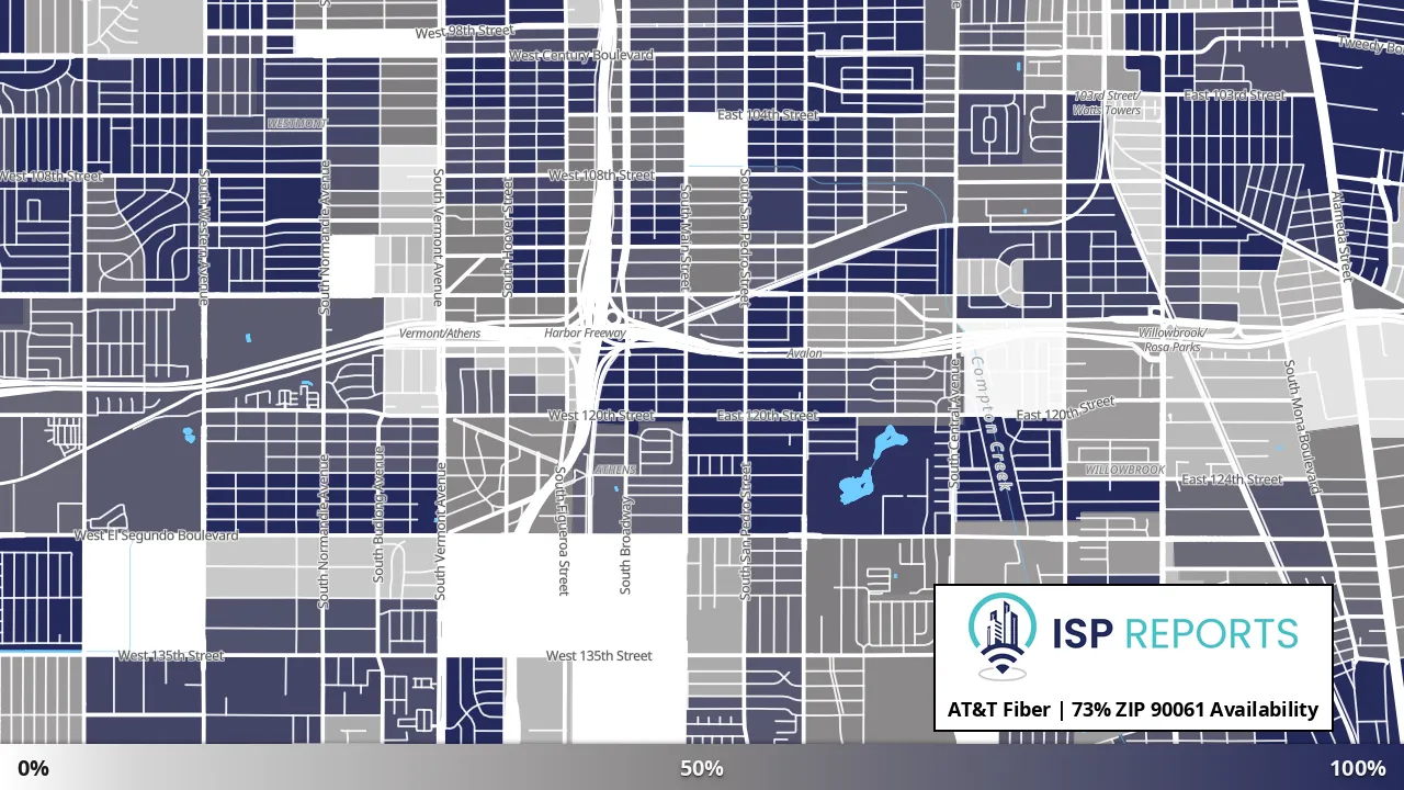90061, CA map of internet availability