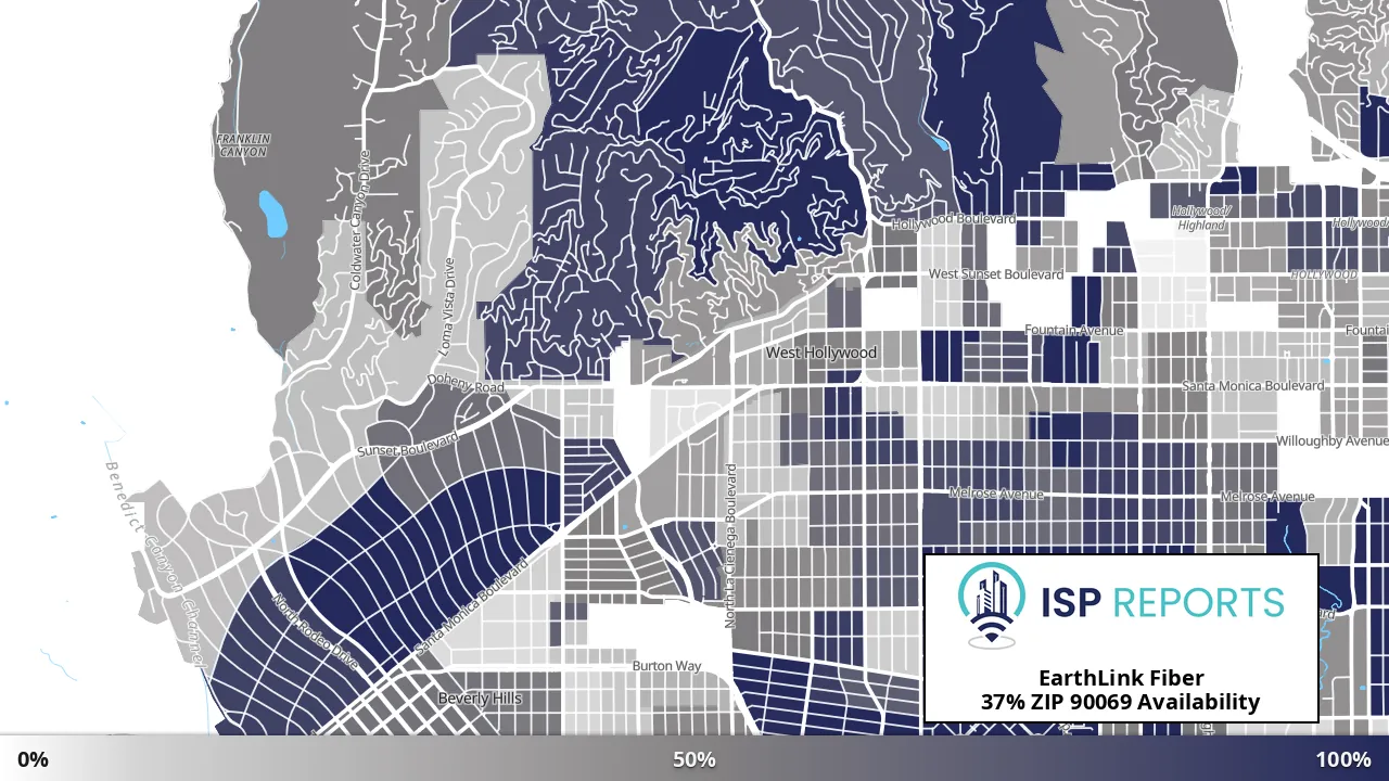 90069, CA map of internet availability