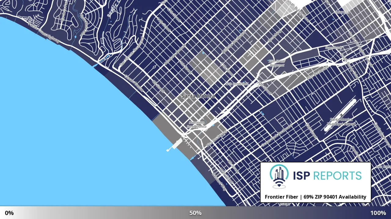 90401, CA map of internet availability