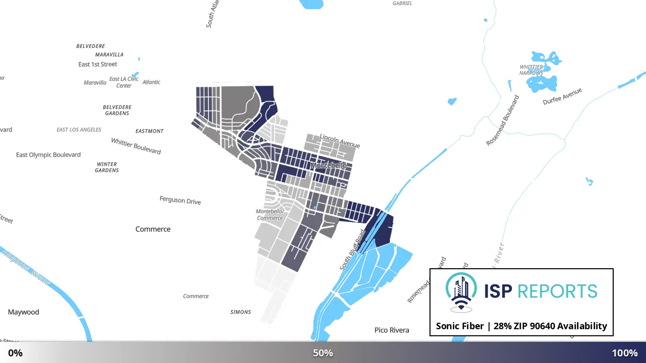 90640, CA map of internet availability