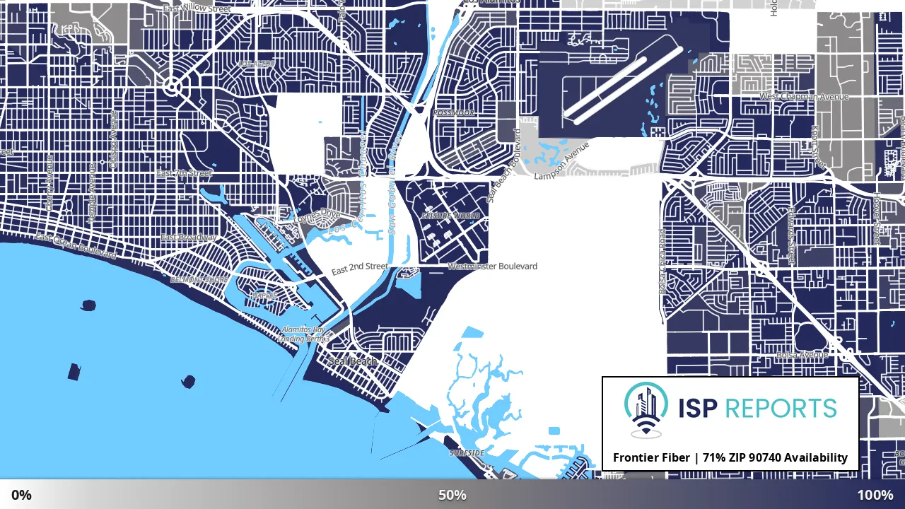 90740, CA map of internet availability