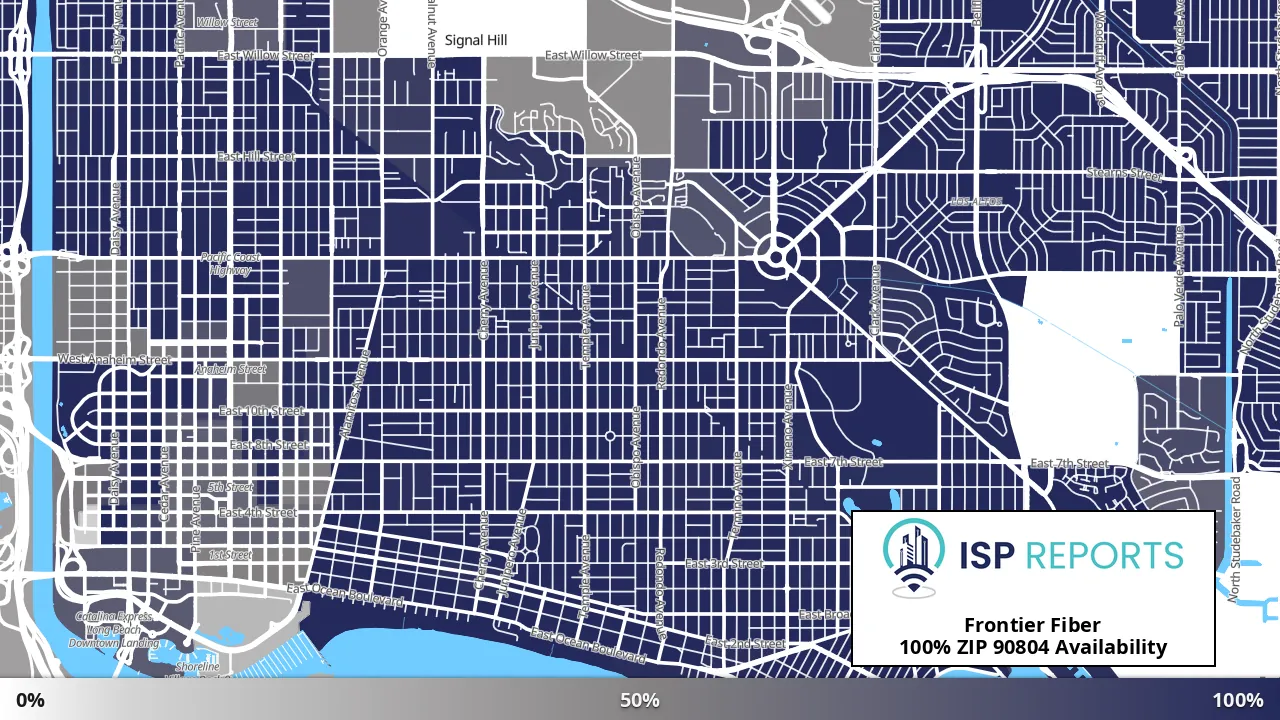 90804, CA map of internet availability