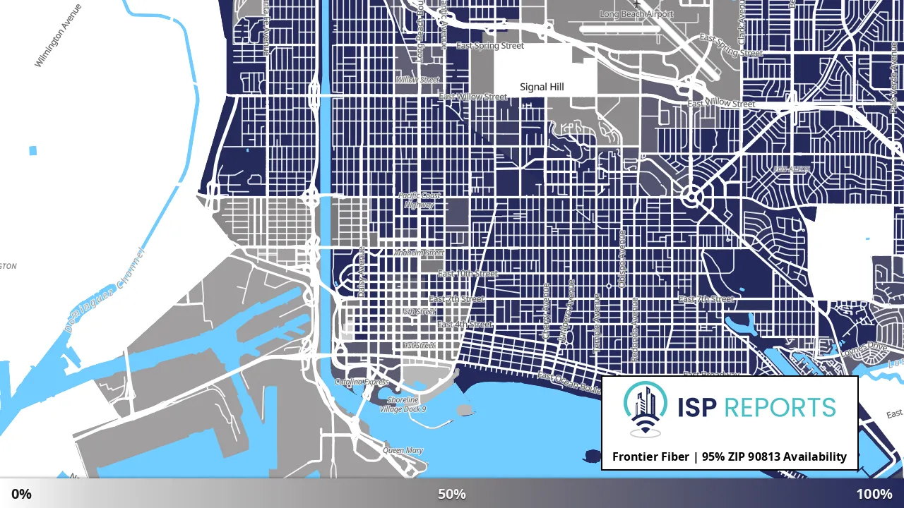 90813, CA map of internet availability