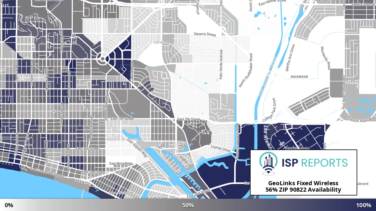 90822, CA map of internet availability
