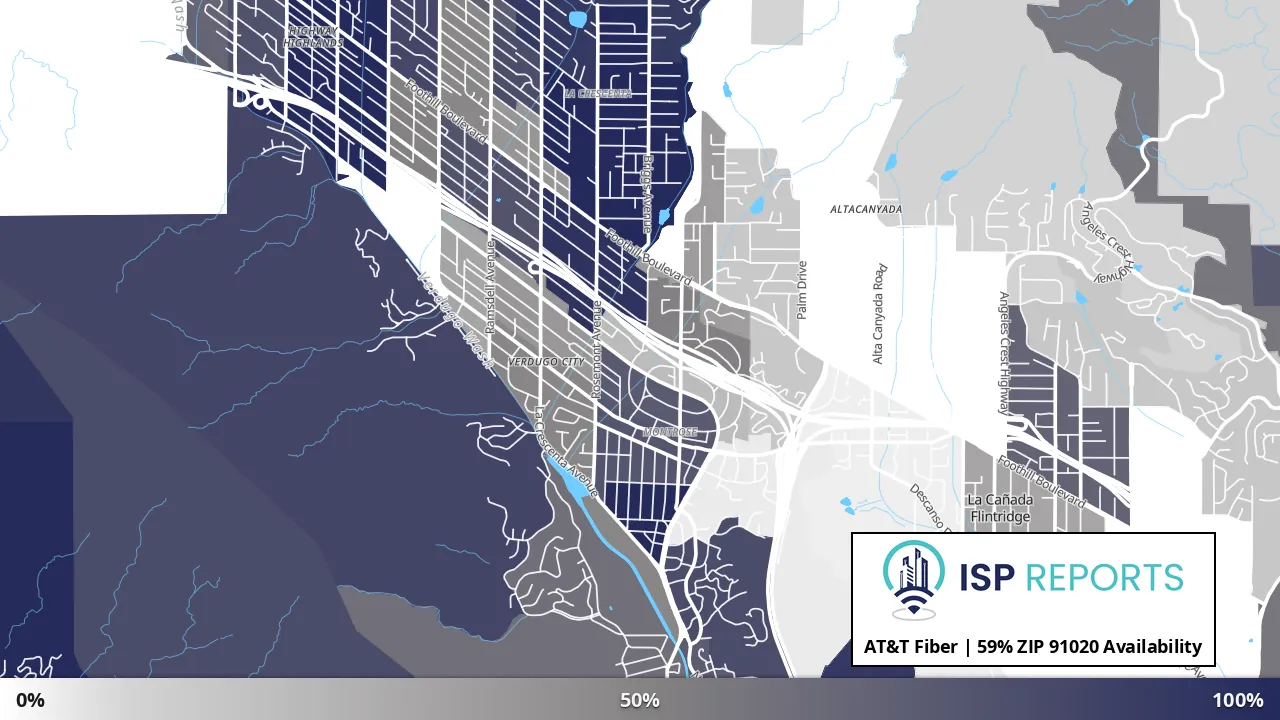 91020, CA map of internet availability