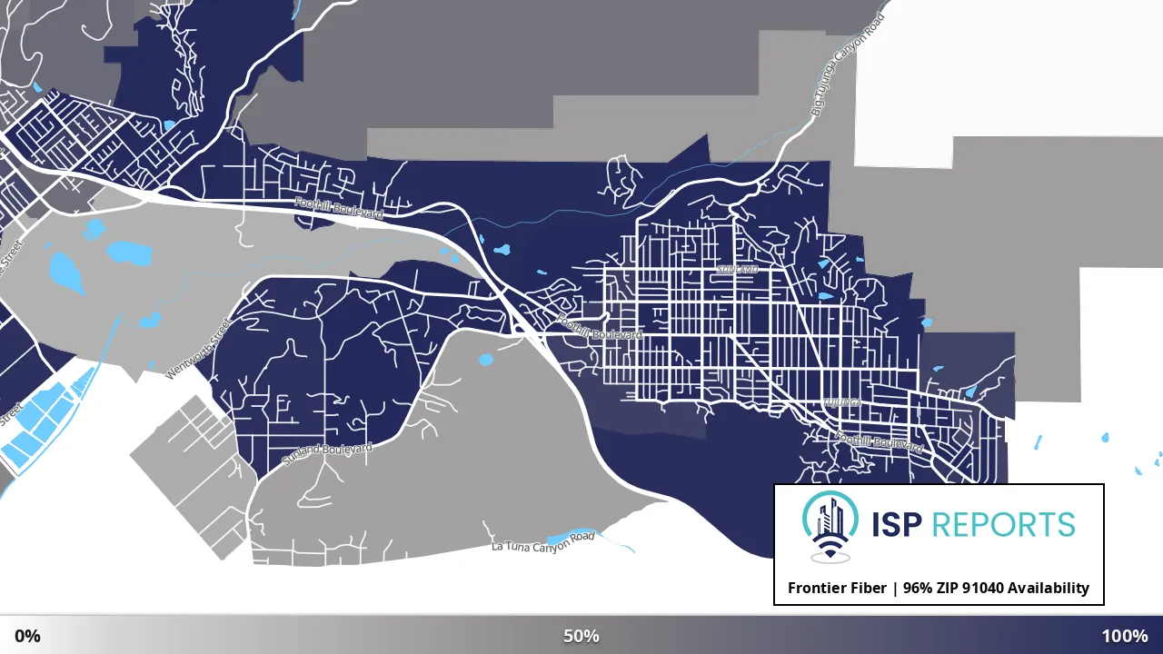 91040, CA map of internet availability