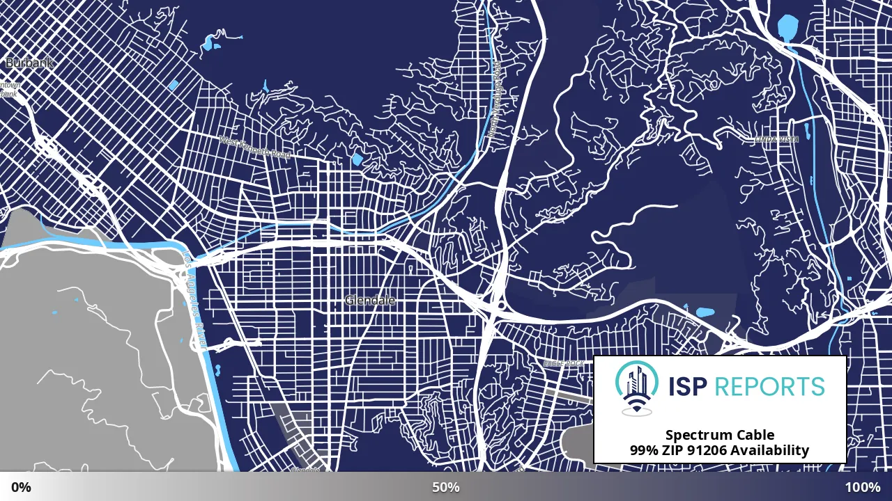 91206, CA map of internet availability