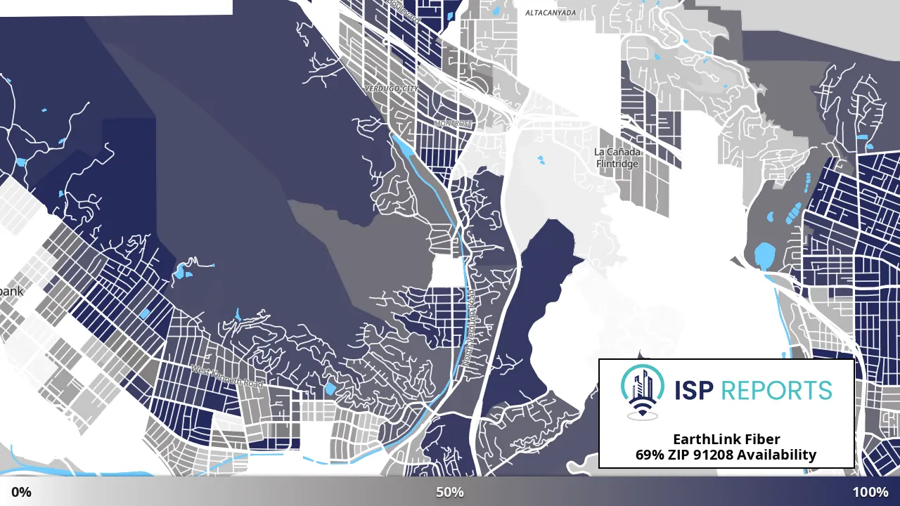91208, CA map of internet availability