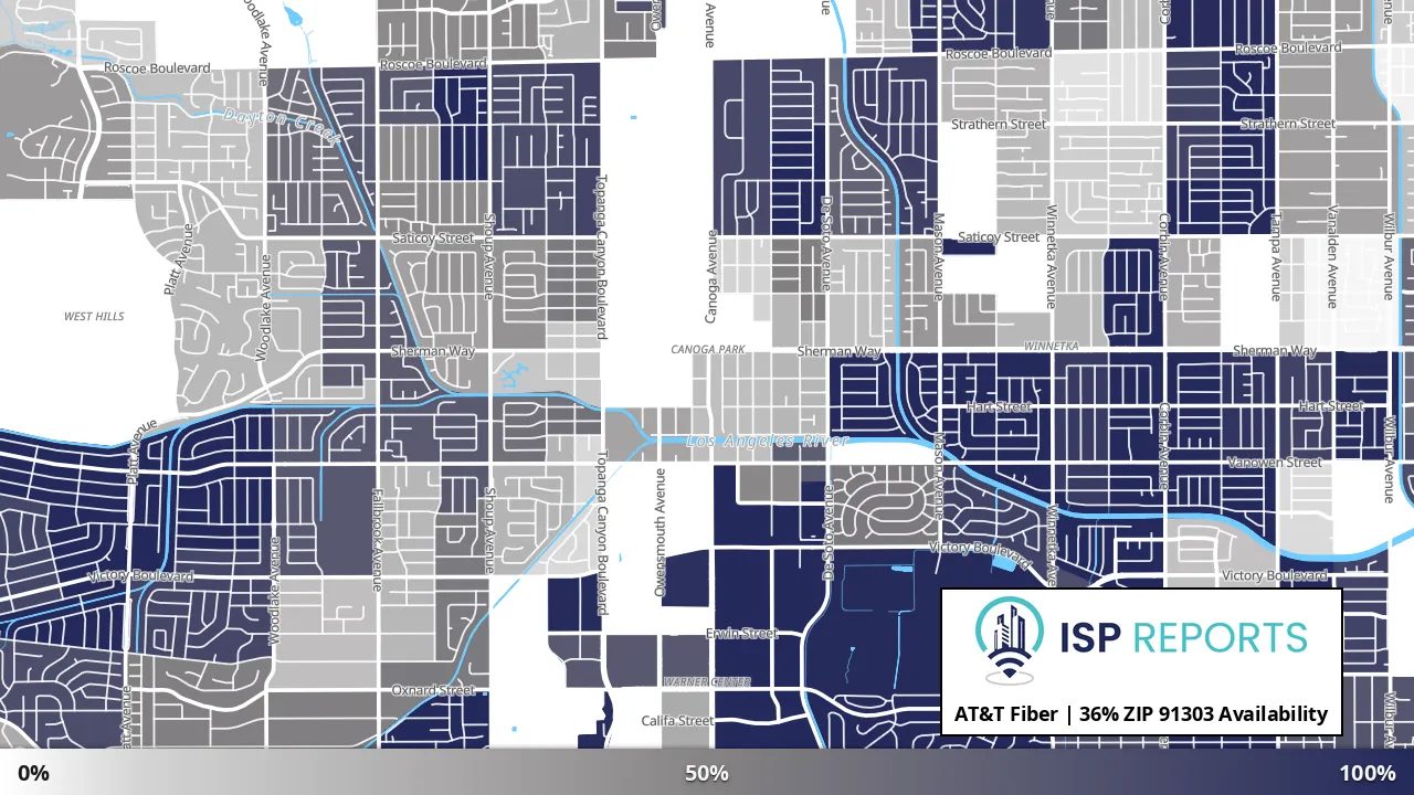 91303, CA map of internet availability