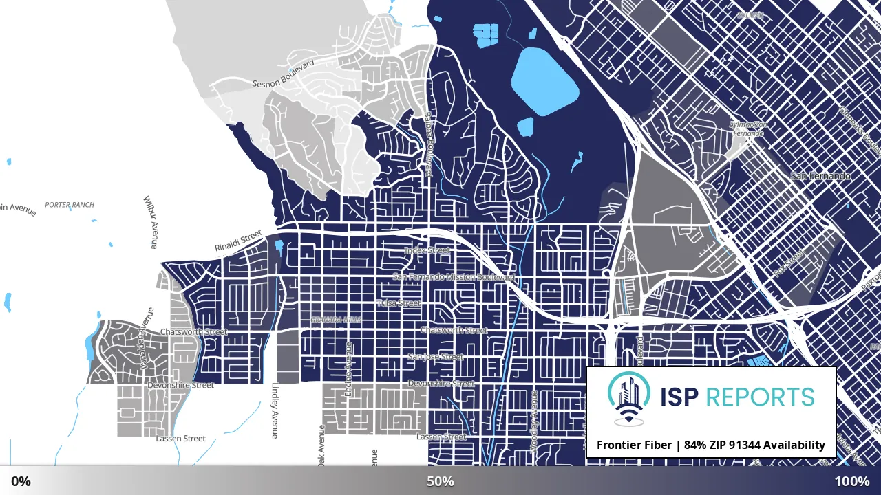91344, CA map of internet availability